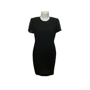 Vintage Donna Morgan Petites Black Glamorous Party Mid Knee Dress - EC   2